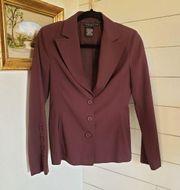 Vintage 1995 Laundry by Shelli Segal deep plum blazer size 2