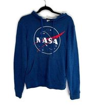 Fifth Sun NASA logo blue knit pullover sweatshirt hoodie women’s size S