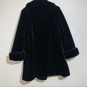 Terry Lewis retro velvety faux fur coat M