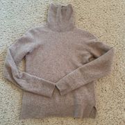 100% Cashmere Beige Turtleneck Sweater