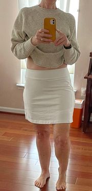 White A-line Skort