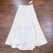 Rebecca Taylor • Lace Maxi Skirt cream New Ivory flowy slit crochet beach summer