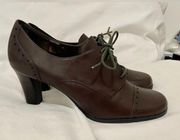 Etienne Aigner Nada Oxford Heels Leather Y2K 90s Lace Up Career Casual Size 8.5