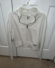 White Cropped Zip Up