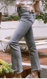 Gray High Rise Flare Jeans