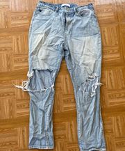 Kancan Light Wash Distressed Jeans Size 9