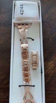 Fancy Apple Watch band with diamonds fits 42-44 mm watch new rose gold