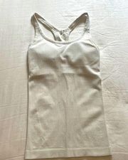 White lululemon tank top with built in bra size 2