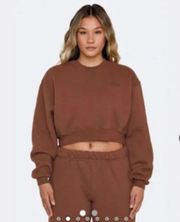 Brown Cropped Sweatshirt