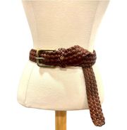 Vintage brown Woven Braided leather belt