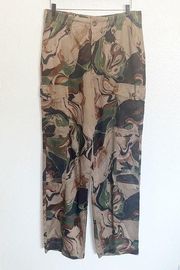 Desigual Women's Safari Camo Cargo Style Marisa Straight Leg Pants