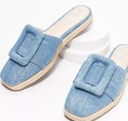 Jinannie Denim Espadrille Slides 7.5