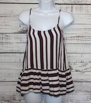 Red White Black Striped Tank Top