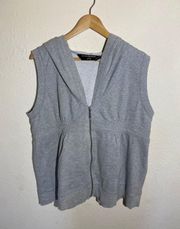 Gray Sleeveless Hooded Sweater ( XXL )