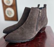 Brown Dixie Pointed-Toe Suede Booties 7.5