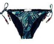 NWT Stella McCartney Bikini Bottoms Blue Marble Print Large String Bikini