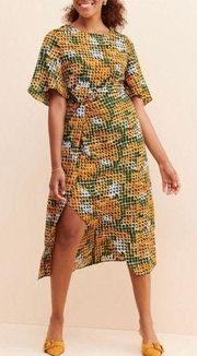 ASOS Glamours Midi Dress With Wrap Skirt And Geo Print Small