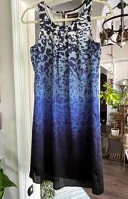 Dana‎ Buchman Blue Ombré Cheetah Print Dress Size XS