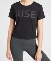 Altheta RISE black crop t shirt women's size xs