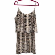 Gibson Women's Snake Print Tiered Mini Sleeveless Dress Size 1X