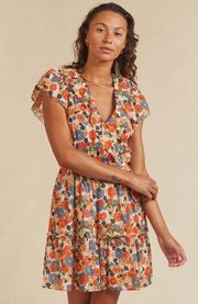 Trovata  NEW Marcella Floral Ruffle Mini Dress Size XS