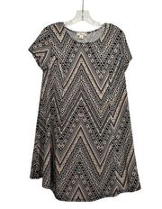 Women's Misia Short Dress Size Medium Chevron Tribal Geometric Tunic Cinch