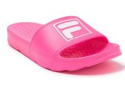 Fila Big Box Logo Slides Sandals Neon Pink Sz 9