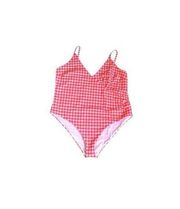 ASOS Red and White Gingham Print Swimsuit