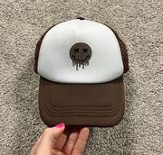 Brown Smile Drip Trucker Hat