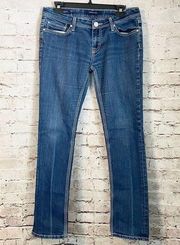 Vigoss Studio The Pacific Skinny Jeans Medium Wash Creased Denim Non Distressed