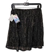 BeBop Size M‎ Women’s Skirt Black Gold Sequins & Lace Stretch CEAE-A