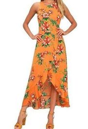 D1 Ali & Jay Orange Floral Maxi Dress Size Small