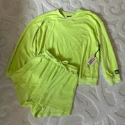 NWT Daily Drills French Terry Matching Set Lime Neon Green