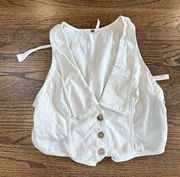 Free People Women's Size XS Off-White Rider Vest Bloggers Favorite P0993