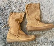 Vintage Y2k Nine West suede moccasin style boots size 7.5