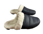 Vionic Faux fur Lines Slip On Slide Mules Slipper Shoe 10