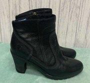 Womens Size 9.5 Timberland Black Leather Booties Ion-Mask Technology EUC