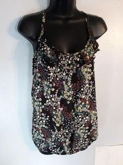 Julie's Closet black floral racerback tank top