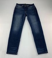 Judy Blue Dark Wash Stretch Denim Relaxed Fit Slim Leg Jeans 28