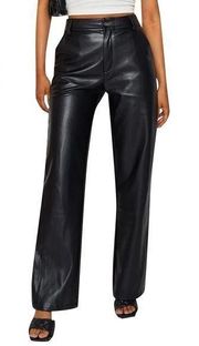 Amazon - High Waisted Straight Leg Faux Leather Pants, Black, Size S, NWT