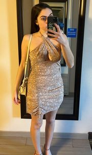 Champagne Halter Dress