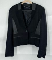 Karen Millen Black Women 8 Business Formal Sleek Button Blazer Jacket