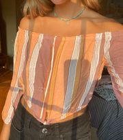 Striped Beach Off The Shoulder Top