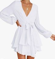 White Long Sleeve Dress