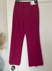 Fuchsia Pink Cropped Straight Leg Dress Pants Slacks Trousers NWT