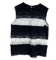 Love Moschino Women's Colorblock Lace Tank Blouse Sleeveless Black/White Size 8