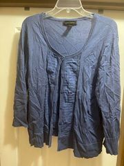 Cable & Gauge XL heather navy cardigan with front detail OBO