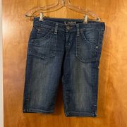 HUDSON KNEE BERMUDA WOMENS DENIM BLUE JEAN SHORTS SIZE 27