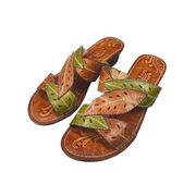 Spring Step Sandals Azalea Leaf Slides Low Wedge Comfort Size 6