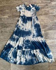 NWT See You Monday Los Angeles Maxi Dress Long Tie Dye Medium D7854 Stretch